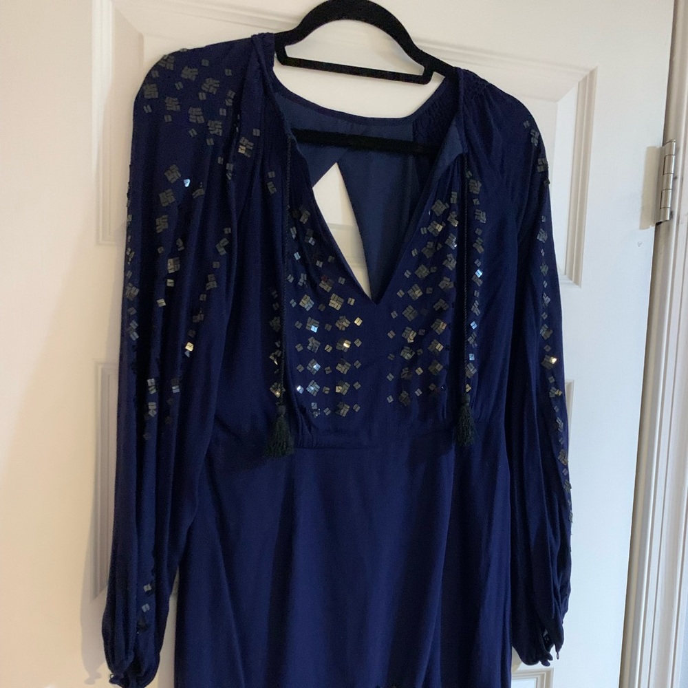 Free people navy long sleeve dress